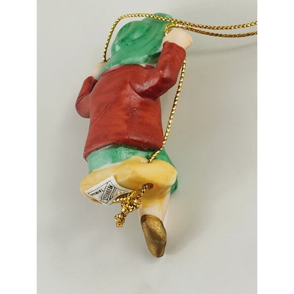 Christmas Tree Ornament Young Girl Sitting On Swing 3" Midwest Figurine 80's - Picture 5 of 10